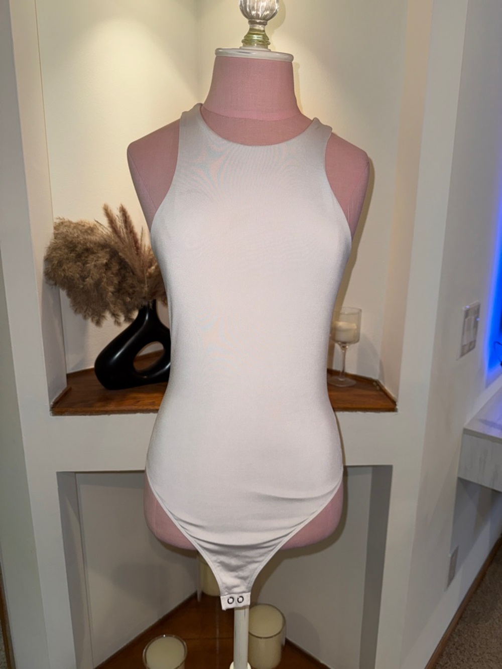 Express White High Neck Bodysuit